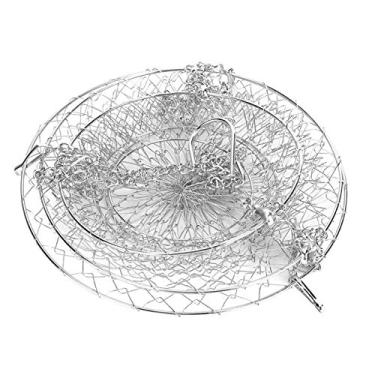 Imagem de Cesta de flores de 3 camadas Fio de ferro pendurado para armazenamento de vegetais Cesta organizadora de frutas Suprimentos de cozinha à prova de ferrugem leve dobrável para