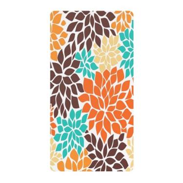 Imagem de Blueangle Lençol de berço padrão para berço infantil - Lençóis de algodão macio e respirável com estampa de flores de verão (702)