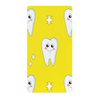 Imagem de Blueangle Lençol de berço padrão para berço infantil - Lençóis de algodão macio e respirável com lindos dentes de desenho animado (267)