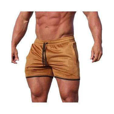 Imagem de Shorts Esportivos Masculinos Em Malha Respirável Para Verão, Fitness, 