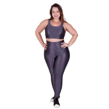 Imagem de Conjunto Fitness Plus Size 3D Top e Legging Cintura Alta - c4 BÁRBARA 