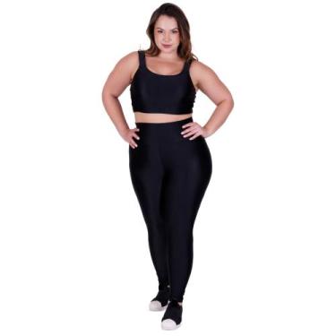 Imagem de Conjunto Fitness Plus Size 3D Top e Legging Cintura Alta - c4 BÁRBARA 