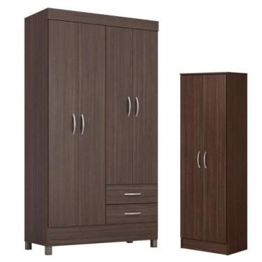 Imagem de Guarda Roupa Solteiro Astro Com Sapateira Multiuso Golden Café - Demób