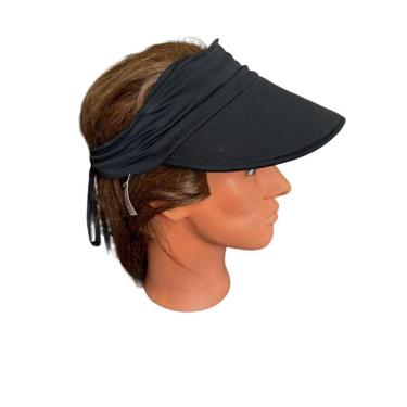 Imagem de Viseira Boné Esportivo Turbante Feminina Verão Cor Preto