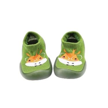 Imagem de Meias infantis de inverno de 0 a 3 anos – Pantufas antiderrapantes para bebês para educação infantil (veado verde), Multi, 8-23 Toddler