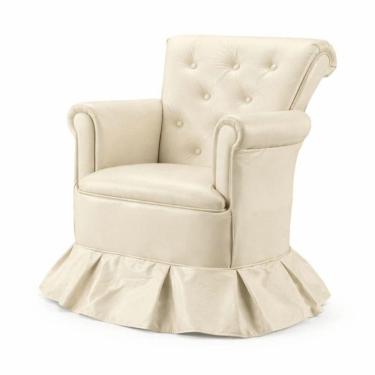 Imagem de Cadeira Poltrona Balanço Amentação Confortável Quarto Descanso Sala Leitura Corino Bege