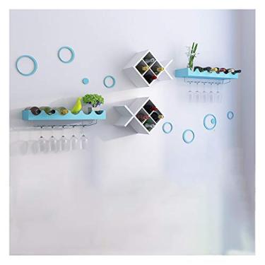 Imagem de Rack de vinho para parede de madeira maciça multicamadas suporte criativo de parede multifuncional (cor: #4) (#17) (#11)