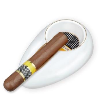 Imagem de Cinzeiro de charuto cigarros ao ar livre Tabuleiro de cinzeiro para homens viagem/pátio/exterior/interior cinzeiros (branco)