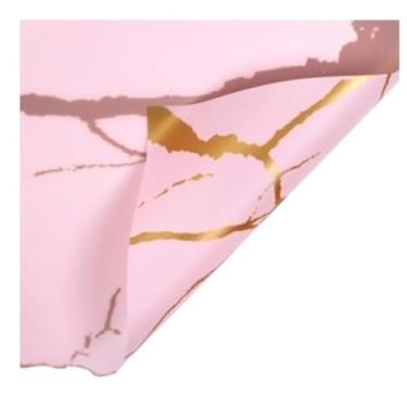 Imagem de Papel de embrulho, papel de embrulho, 20 folhas de papel de embrulho de flores de mármore dourado, festa de casamento, buquê de namorados, caixa de presente, material de papel de embrulho (cor: rosa