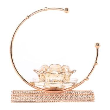 Imagem de Castiçal de cristal, castiçal de cristal, suporte de vela de candelabro criativo em forma de lua, suporte de vela de vidro de cristal, decoração de mesa de casamento para casa, suportes de mesa peça