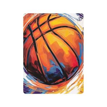 Imagem de xigua Lençol de berço de algodão com pintura de basquete para meninas e meninos, lençol macio e respirável adequado para berço padrão e cama de criança pequena