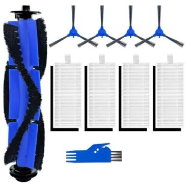 Imagem de Acessórios de peças de reposição para aspirador de pó robótico Eufy robovac 11S, 12, 15T, 15C, 25C, 30, 30C, 35C - 1 escova de rolo, 4 pré-filtros, 4 escovas laterais