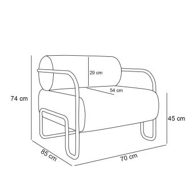 Imagem de Poltrona Sala De Estar Industrial Preto Ameli Sintético Pu Marrom K01 - D'rossi