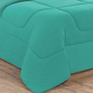 Imagem de Kit Edredom + Jogo De Lençol Malha 100% Algodão Gran Moratta 6 Peças Casal - Verde Jade-verde Jade
