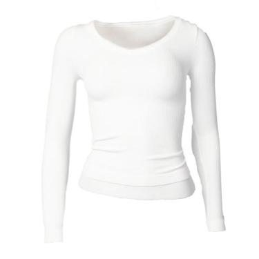 Imagem de Blusa Feminina Blue Rose Malha Canelada Branco, Branco, GG