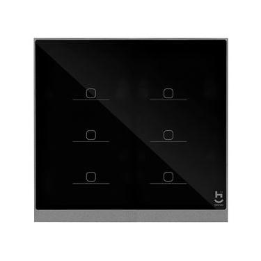 Imagem de Interruptor Inteligente 6 Teclas Conexão Zigbee Compatível com Assistente de voz, IOS e Android Preto - Geonav