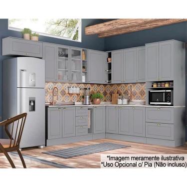 Imagem de Cozinha Modulada Henn Americana Henn 16 Peças C5P38 Cinza