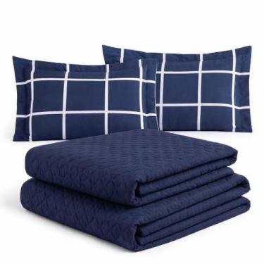 Imagem de Kit Colcha Coxa Cobre Leito Jogo Roupa Cama Box Edredom Casal Super Ki