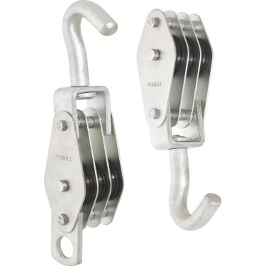 Imagem de Moitão cadernal 1200kg 3 roldanas 80x16mm c/ 2 peças Vonder