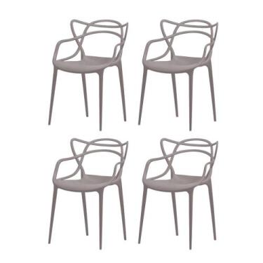 Imagem de 4 Cadeiras Allegra Master Para Cozinha Mesa Jantar Cinza - Plastic Cha