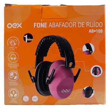 Imagem de Protetor Abafador de Ruido Infantil OEX AB100 Rosa