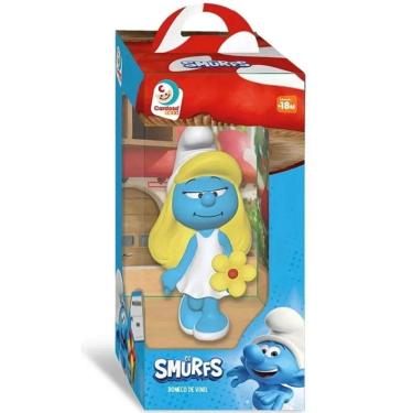 Imagem de Boneco os SMURFS Vinil Atoxico Smurfete Cardoso