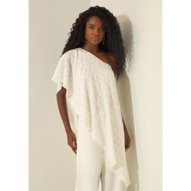 Imagem de Blusa Assimétrica De Um Ombro Só Em Tecido Bordado-Feminino