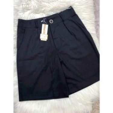 Imagem de DOUTORAS MODAS Bermuda de Linho Com Cinto Feminina 135 Tendência 2024,