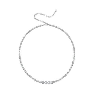 Imagem de Colar Feminino De Prata 925 Com Moissanite 4mm, Presente Casual De Lux