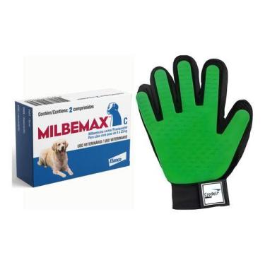 Imagem de Kit Milbemax C Vermífugo Cães até 25kg 2Cp + Luva - Elanco