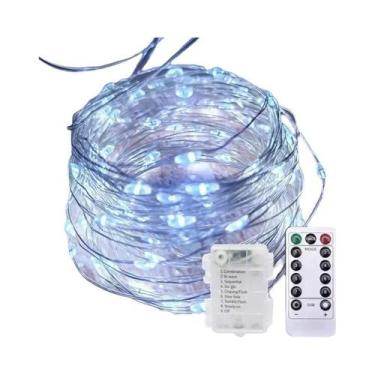 Imagem de Luzes De Fada LED Prateadas Com Controle Remoto Para Decoração De Casa