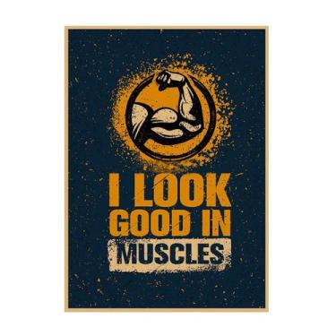 Imagem de Poster Gym Retro Kraft Paper Motivational 20x30cm de ferro - taiyuanke