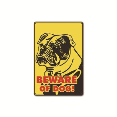 Imagem de Placa de decoração de parede Vintage Retro Iron Painting Beware of Dog