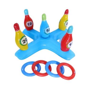 Imagem de Conjunto De Jogos Infláveis Para Piscina: Cesta De Basquete E Jogo De 