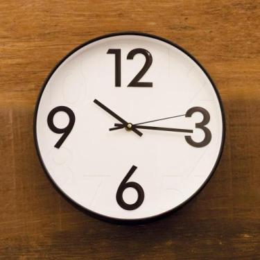 Imagem de Relógio de Parede Lyor Donum de Plástico Branco 30,5cm x 4,3