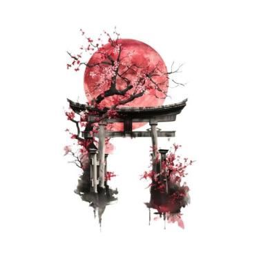 Imagem de Pôster De Arte Paisagística Japonesa Samurai Geisha Bonsai Torii Gate 