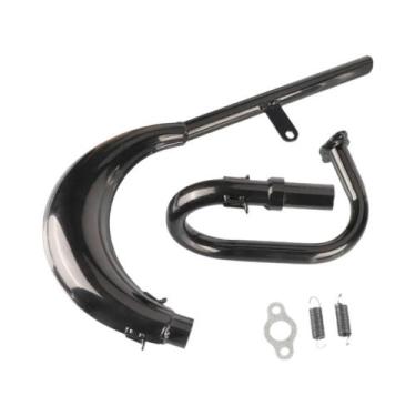 Imagem de Escapamento Preto Curvo Para Motores a Gasolina 50cc 80cc 2 Tempos De 