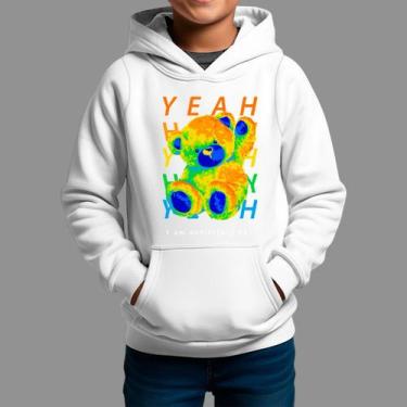 Imagem de Moletom Canguru Infanto Juvenil Algodão Casual Tecido Macio Yeah, Bran