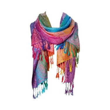 Imagem de Moda feminina lenço de seda luxo cetim xale envolve lenço pashmina - o