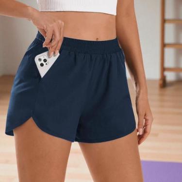 Imagem de Short Tactel Feminino Bolso Corrida Academia Praia Verão 661 - Iron, A