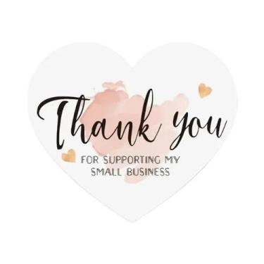 Imagem de Etiquetas De Agradecimento Em Forma De Coração Rosa 50 100 Unidades 5 