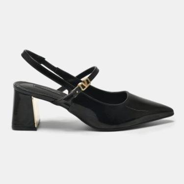Imagem de Sapato Feminino Slingback Via Marte 155010 Preto-Feminino