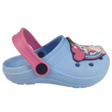 Imagem de Sandália Babuche Infantil Feminina Unicórnio Chinelo Criança Arco-íris Menina Coração-Feminino