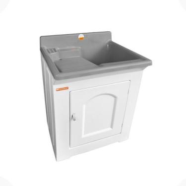 Imagem de Tanque Com Gabinete ABS e Esfregador em Fibra de Vidro 50L Stilofibras