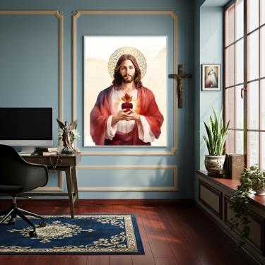 Imagem de Quadro Decorativo Jesus Cristo O Filho de Deus - 70x50cm