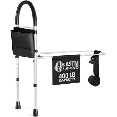 Imagem de Medical king Trilhos de cama para idosos com altura ajustável e bolso de armazenamento,...