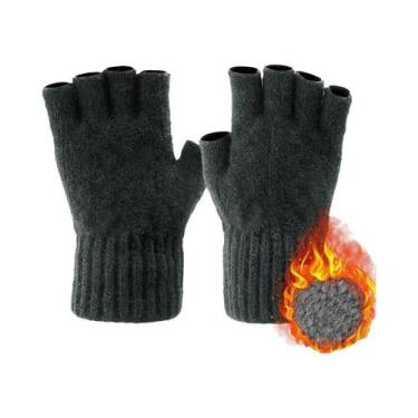 Imagem de Luvas De Lã De Alpaca Quentes Para O Inverno Masculinas, Tricotadas, C