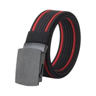 Imagem de Cinto De Nylon Preto 3.8cm Respirável Com Listras Para Esportes Ao Ar 