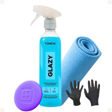 Imagem de Kit limpa vidros glazy 500ml vonixx 4 em 1 limpa redutor