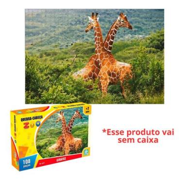 Imagem de Quebra Cabeça De Girafa Com 108 Peças Infantil Educativo Animais Coord